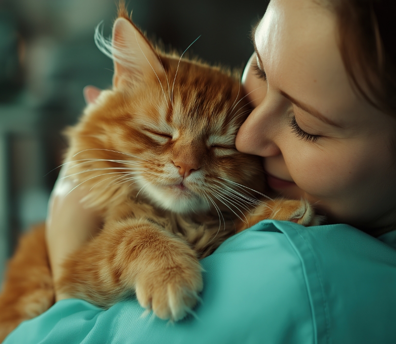 veterinarian-hugs-cat